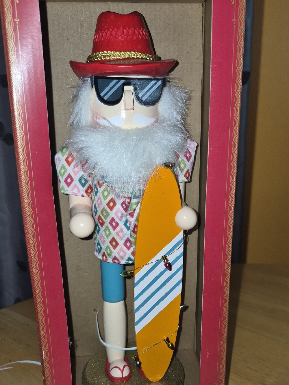 Nutcracker Beach Skateboard Figurine - Multi-Color